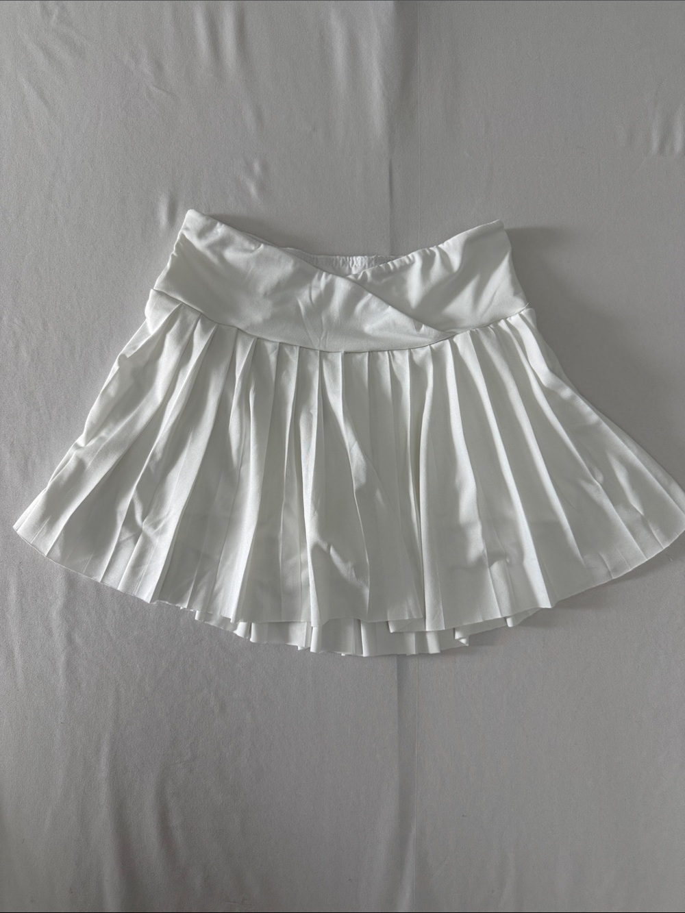 SHEIN White Cross-Front Pleated Mini Skort Sz SM